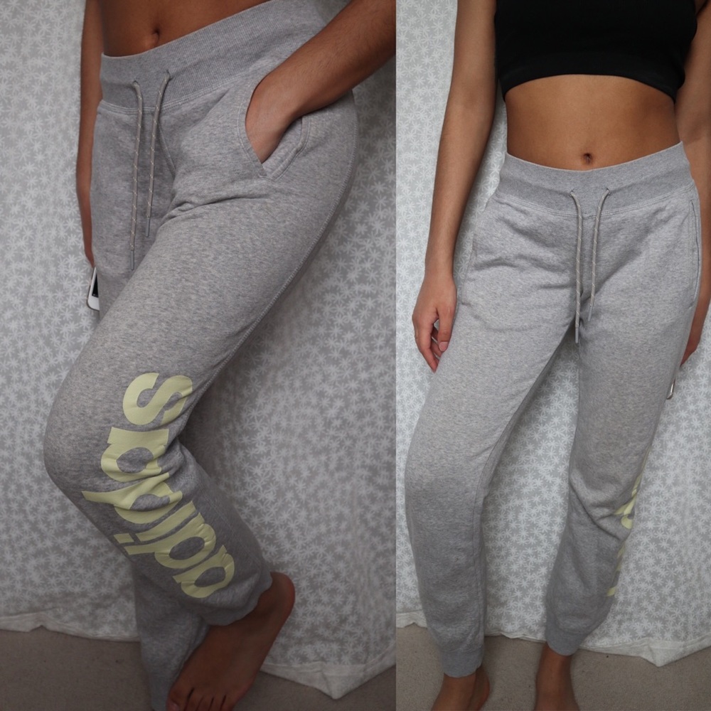 Grey Mid-Rise Adidas Joggers